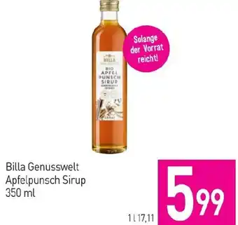 Sutterlüty Billa Genusswelt Apfelpunsch Sirup 350 ml Angebot