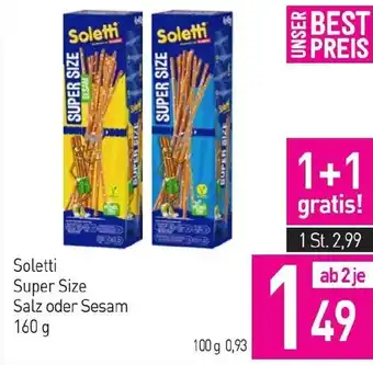 Sutterlüty Soletti Super Size Salz oder Sesam 160 g Angebot