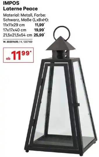 Lagerhaus IMPOS Laterne Peace Angebot
