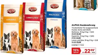 Lagerhaus ALPHA Hundenahrung Angebot
