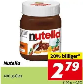 Nah&Frisch Nutella 400 g-Glas Angebot