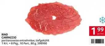 Transgourmet RIND CARPACCIO per Port. Angebot
