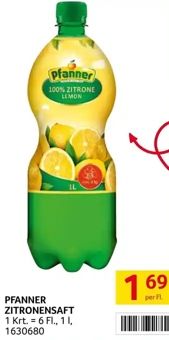 Transgourmet PFANNER ZITRONENSAFT Angebot
