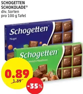 PENNY SCHOGETTEN SCHOKOLADE Angebot