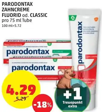 PENNY PARODONTAX ZAHNCREME FLUORID od. CLASSIC Angebot