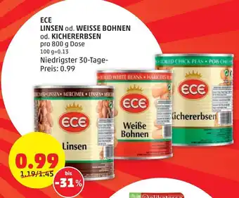 PENNY ECE LINSEN od. WEISSE BOHNEN od. KICHERERBSEN Angebot