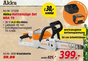 Zgonc Akku-Kettensäge Set MSA 70 Angebot