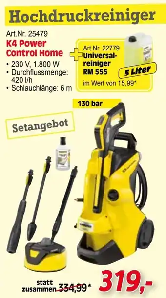 Zgonc Art.Nr. 25479 KARCHER Hochdruckreiniger K4 Power Control Home 5 Liter Angebot