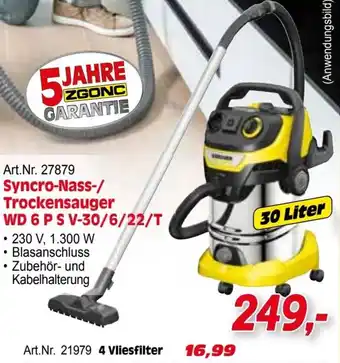 Zgonc Art.Nr. 27879 Syncro-Nass-/ Trockensauger WD 6 P S V-30/6/22/T Angebot