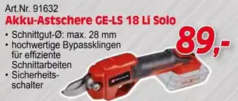 Zgonc E Einhell Akku-Astschere GE-LS 18 Li Solo Angebot
