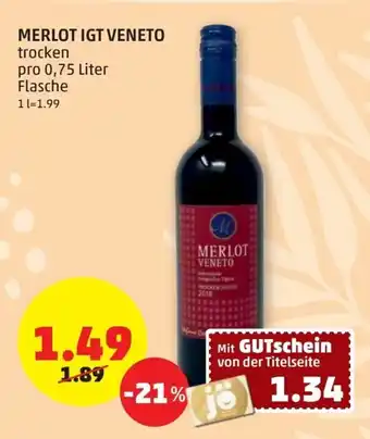 PENNY Merlot IGT Veneto 0,75 Liter Angebot
