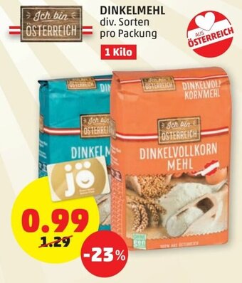 PENNY Dinkelmehl 1 Kilo Angebot