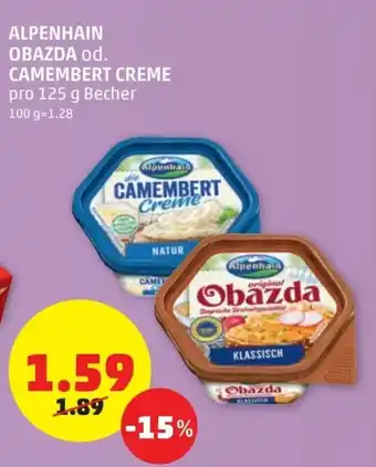 PENNY Alpenhain Obazda Od. Camembert Creme 125g Angebot