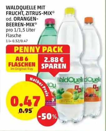 PENNY Waldquelle Mit Frucht, Zitrus-Mix Od. Orangen-Beeren-Mix Angebot