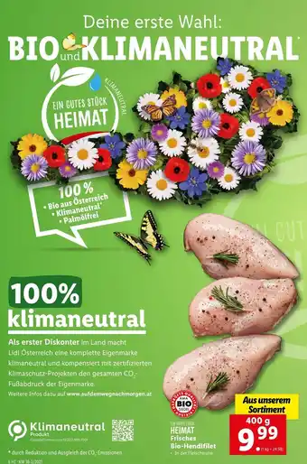 Lidl Heimat Frisches Bio-Hendlfilet 400g Angebot