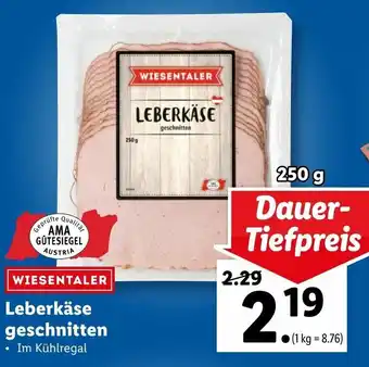 Lidl Leberkäse Geschnitten 250g Angebot