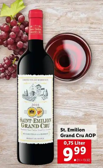 Lidl St. Emilion Grand Cru AOP 0,75 Liter Angebot