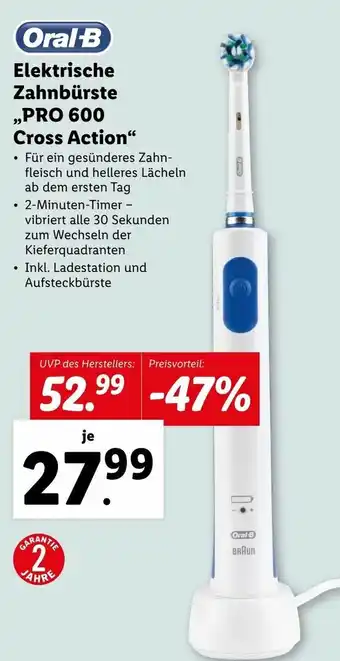 Lidl Elektrische Zahnbürste Pro 600 Cross Action Angebot