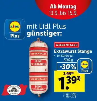 Lidl Extrawurst Stange 500g Angebot