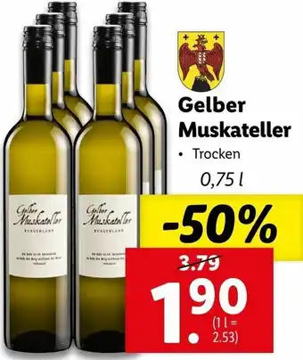 Lidl Gelber Muskateller 0,75 L Angebot