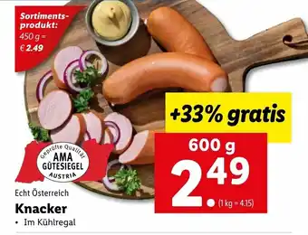 Lidl Knacker 600g Angebot