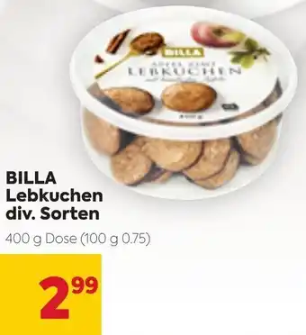 Billa Billa Lebkuchen Div. Sorten 400g Angebot