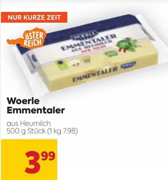 Billa Woerle Emmentaler 500 g Angebot