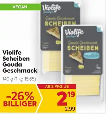 Billa Violife Scheiben Gouda Geschmack 140g Angebot