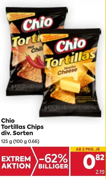 Billa Chio Tortillas Chips Div. Sorten 125g Angebot