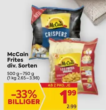 Billa McCain Frites Div. Sorten 500-750g Angebot