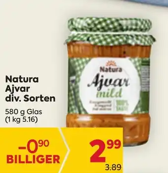 Billa Natura Ajvar Div. Sorten 580g Angebot