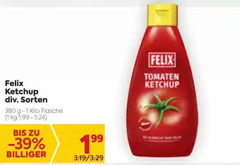 Billa Felix Ketchup Div. Sorten 380g Angebot