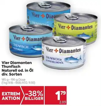Billa Vier Diamanten Thunfisch Naturell Od. Öl Div. Sorten Angebot