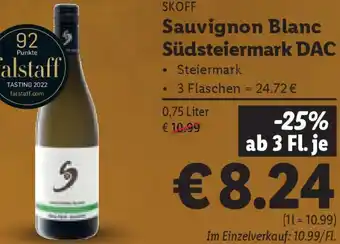 Lidl SKOFF Sauvignon Blanc Südsteiermark DAC 0,75 Liter Angebot
