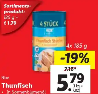 Lidl Nixe Thunfisch 4x 185 g Angebot