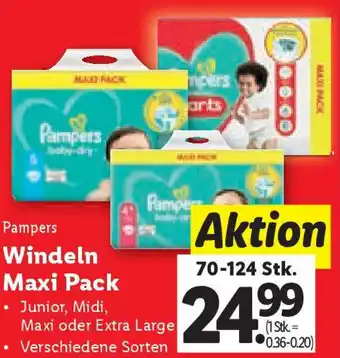 Lidl Pampers Windeln Maxi Pack Angebot