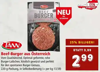 Interspar Beef-Burger aus Österreich Angebot