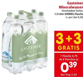 Interspar Gasteiner Mineralwasser 1,5-Liter-EINWEG-Flasche Angebot