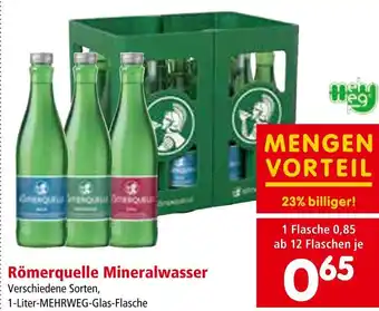 Interspar Römerquelle Mineralwasser 1-Liter-MEHRWEG Angebot