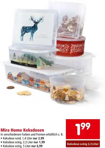 Interspar Mira Home Keksdosen Keksdose eckig, 2,3 Liter Angebot