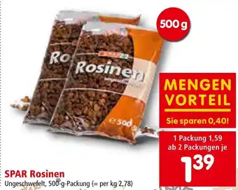 Interspar SPAR Rosinen 500-g-Packung Angebot