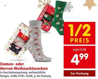 Interspar Damen- oder Herren-Weihnachtssocken 3er-Packung Angebot
