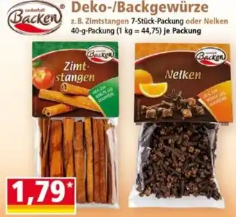 Norma Deko-/Backgewürze Angebot