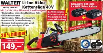 Norma WALTER Li-Ion Akku- Kettensäge 40 V Angebot