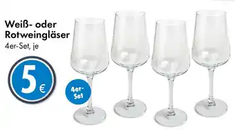 Weiß- oder Rotweingläser 4er-Set, je