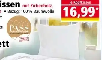 Norma Kopfkissen mit Zirbenholz Angebot