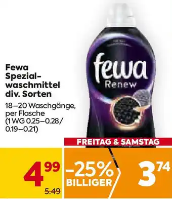 Billa Fewa Spezial-waschmittel div. Sorten 18-20 Waschgänge Angebot