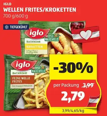 Hofer IGLO WELLEN FRITES/KROKETTEN 700 g/ 600 g Angebot