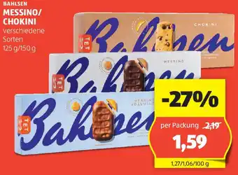 Hofer BAHLSEN MESSINO/ CHOKINI 125 g/ 150 g Angebot
