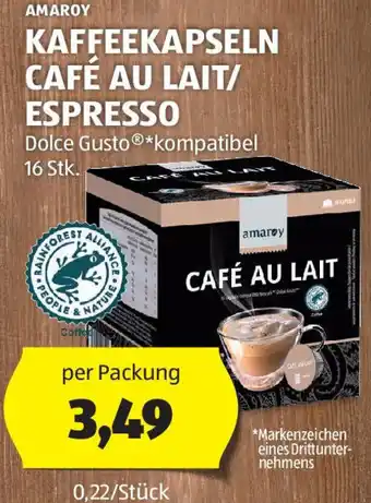 Hofer AMAROY KAFFEEKAPSELN CAFÉ AU LAIT/ ESPRESSO Angebot